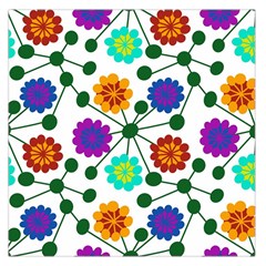 Bloom Plant Flowering Pattern Square Satin Scarf (36  X 36 )