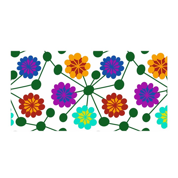 Bloom Plant Flowering Pattern Satin Wrap 35  x 70 