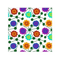 Bloom Plant Flowering Pattern Square Satin Scarf (30  X 30 ) by Maspions