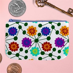 Bloom Plant Flowering Pattern Large Coin Purse