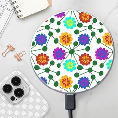 Bloom Plant Flowering Pattern Wireless Fast Charger(white)