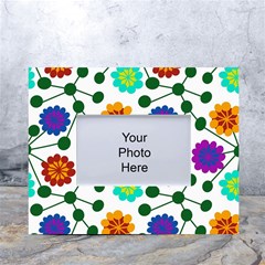 Bloom Plant Flowering Pattern White Tabletop Photo Frame 4 x6  by Maspions