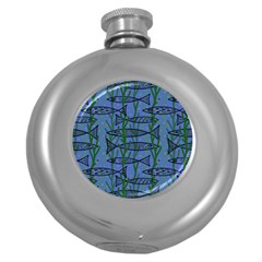 Fish Pike Pond Lake River Animal Round Hip Flask (5 Oz) by Maspions