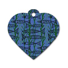 Fish Pike Pond Lake River Animal Dog Tag Heart (two Sides)