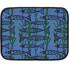 Fish Pike Pond Lake River Animal Two Sides Fleece Blanket (mini)