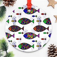 Fish Abstract Colorful Ornament (round)