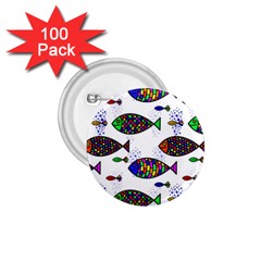 Fish Abstract Colorful 1 75  Buttons (100 Pack) 