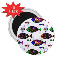 Fish Abstract Colorful 2 25  Magnets (10 Pack) 