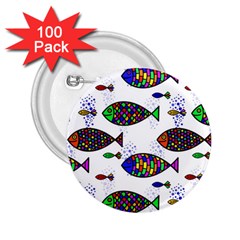 Fish Abstract Colorful 2 25  Buttons (100 Pack) 