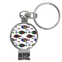 Fish Abstract Colorful Nail Clippers Key Chain by Maspions