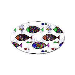 Fish Abstract Colorful Sticker (oval)