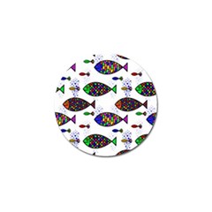 Fish Abstract Colorful Golf Ball Marker by Maspions