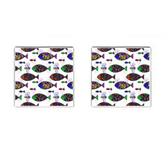 Fish Abstract Colorful Cufflinks (square)