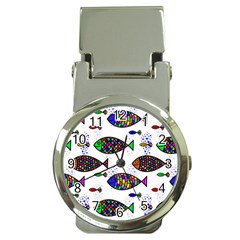 Fish Abstract Colorful Money Clip Watches