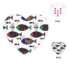 Fish Abstract Colorful Playing Cards Single Design (heart)