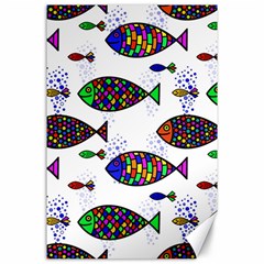 Fish Abstract Colorful Canvas 24  X 36 