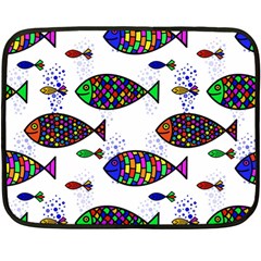 Fish Abstract Colorful Two Sides Fleece Blanket (mini) by Maspions