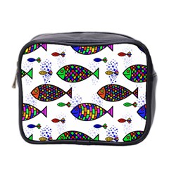 Fish Abstract Colorful Mini Toiletries Bag (two Sides)