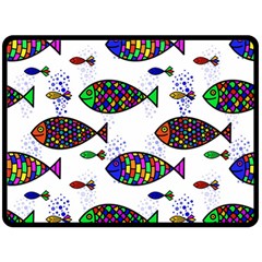 Fish Abstract Colorful Fleece Blanket (large)