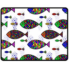 Fish Abstract Colorful Fleece Blanket (medium)