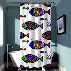 Fish Abstract Colorful Shower Curtain 36  X 72  (stall) 