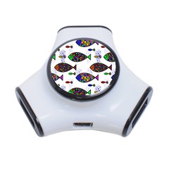 Fish Abstract Colorful 3-port Usb Hub by Maspions