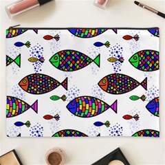 Fish Abstract Colorful Cosmetic Bag (xxxl)