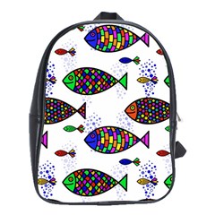 Fish Abstract Colorful School Bag (xl)