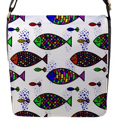 Fish Abstract Colorful Flap Closure Messenger Bag (s)