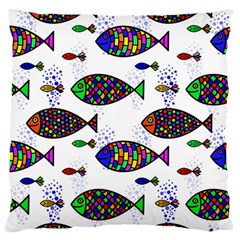 Fish Abstract Colorful Standard Premium Plush Fleece Cushion Case (two Sides)