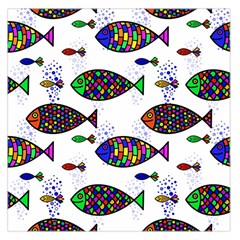 Fish Abstract Colorful Square Satin Scarf (36  X 36 ) by Maspions