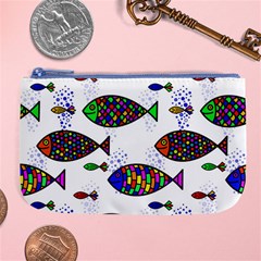 Fish Abstract Colorful Large Coin Purse