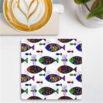 Fish Abstract Colorful UV Print Square Tile Coaster  Front