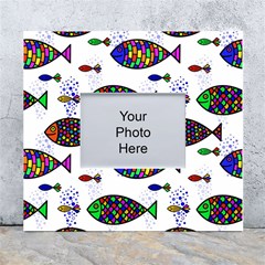 Fish Abstract Colorful White Wall Photo Frame 5  X 7  by Maspions