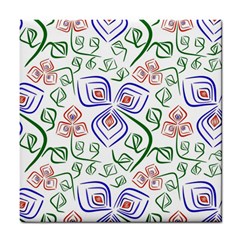 Bloom Nature Plant Pattern Tile Coaster