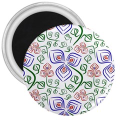 Bloom Nature Plant Pattern 3  Magnets