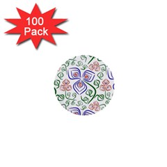 Bloom Nature Plant Pattern 1  Mini Buttons (100 Pack) 