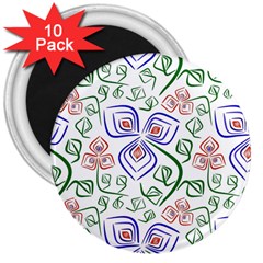 Bloom Nature Plant Pattern 3  Magnets (10 Pack) 