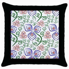 Bloom Nature Plant Pattern Throw Pillow Case (black)