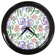 Bloom Nature Plant Pattern Wall Clock (black)