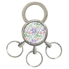 Bloom Nature Plant Pattern 3-ring Key Chain