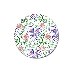 Bloom Nature Plant Pattern Magnet 3  (round)