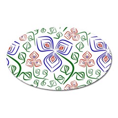 Bloom Nature Plant Pattern Oval Magnet