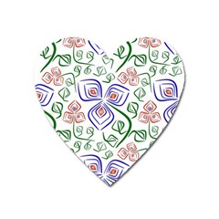 Bloom Nature Plant Pattern Heart Magnet