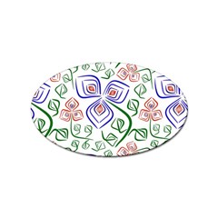 Bloom Nature Plant Pattern Sticker Oval (10 pack)