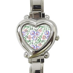 Bloom Nature Plant Pattern Heart Italian Charm Watch