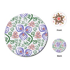 Bloom Nature Plant Pattern Playing Cards Single Design (round)