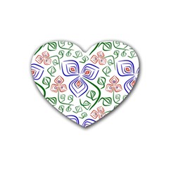 Bloom Nature Plant Pattern Rubber Coaster (heart)