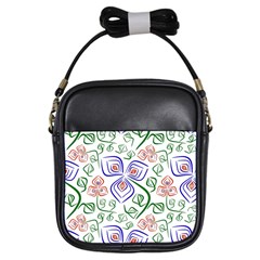 Bloom Nature Plant Pattern Girls Sling Bag