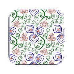 Bloom Nature Plant Pattern Square Metal Box (black) by Maspions